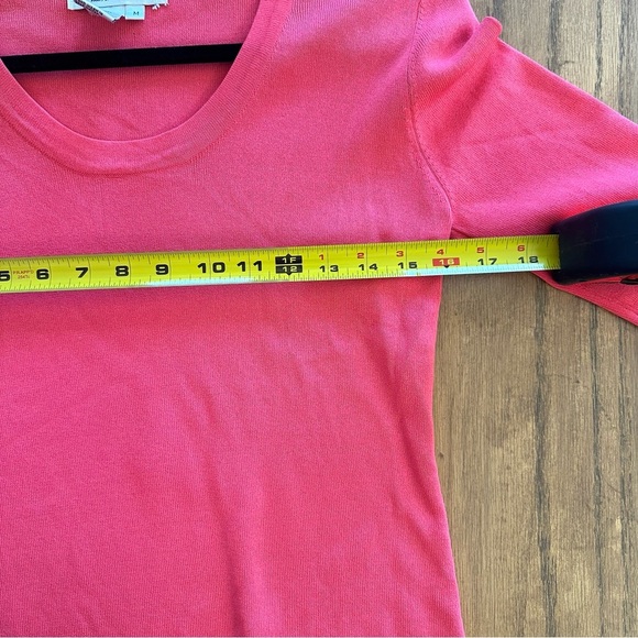 Joseph A Viscose Top Quarter Length Sleeve Coral Pink Size Medium Scoop Neck - Picture 7 of 8